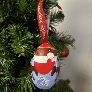 Rugby Imports Reindeer Rugby Ball Ornament