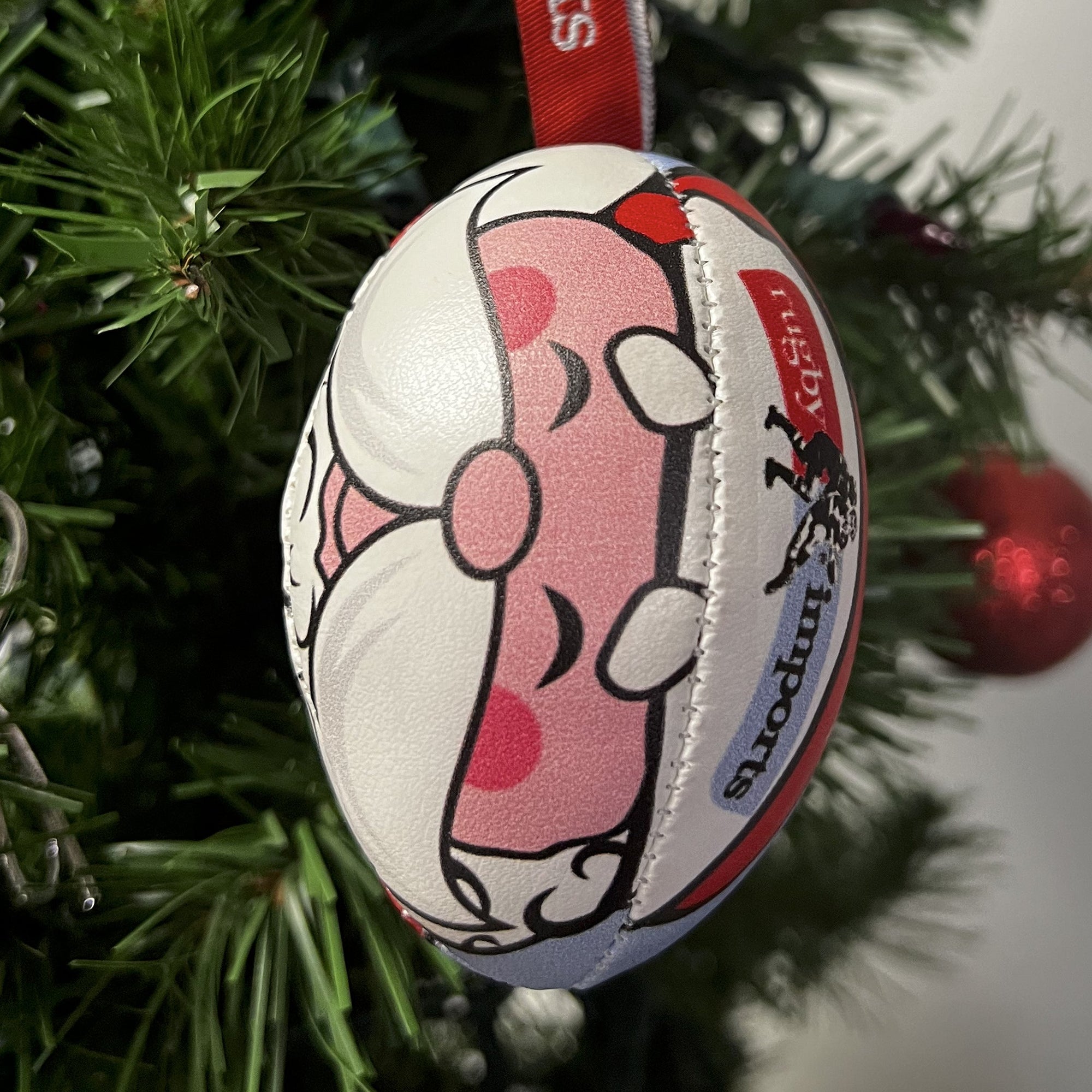 Rugby Imports Santa Rugby Ball Ornament