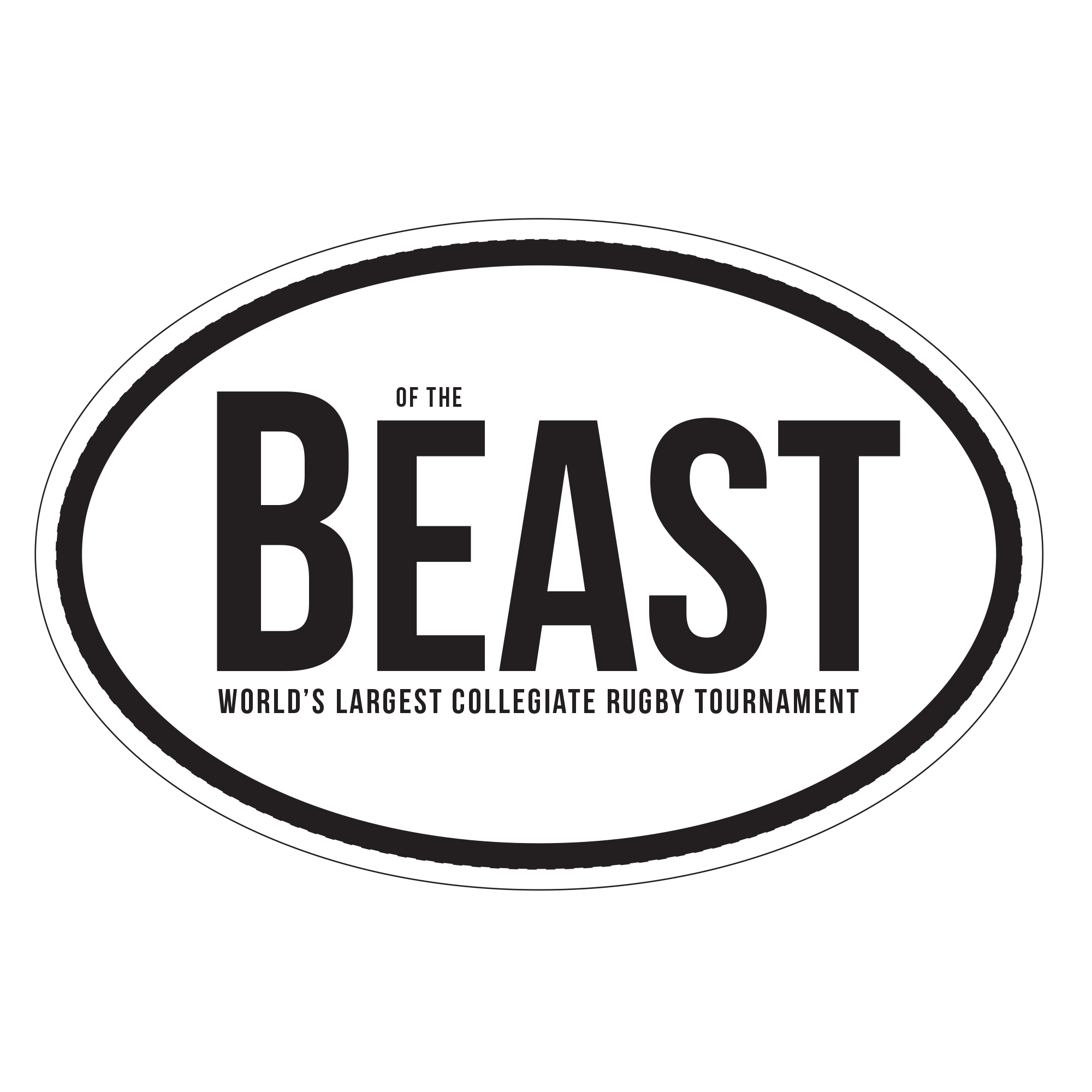 Rugby Imports Beast of the East Black and White Oval Sticker