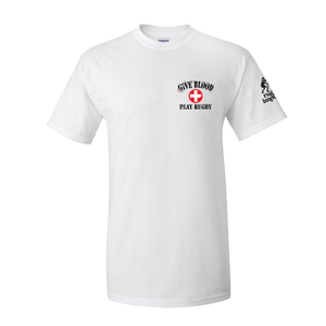 Rugby Imports Distressed Give Blood Play Rugby T-Shirt