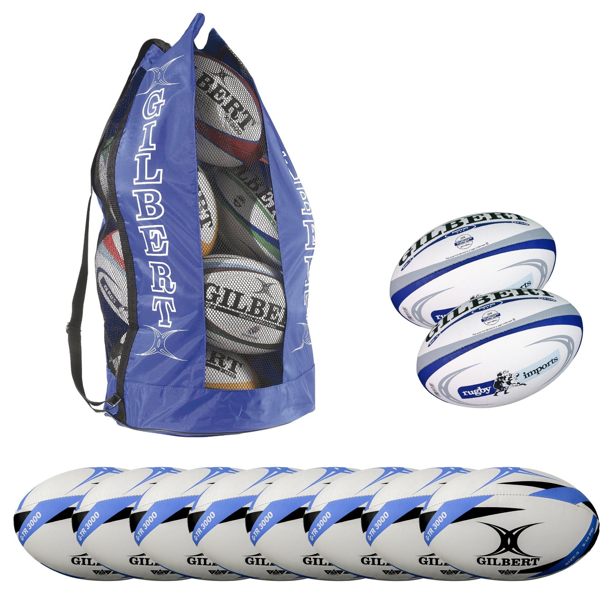 Rugby Imports Gilbert Mid Level Rugby Ball Pack