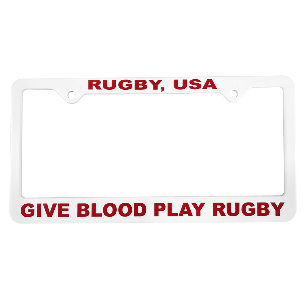 Rugby Imports Give Blood Play Rugby License Plate Frame