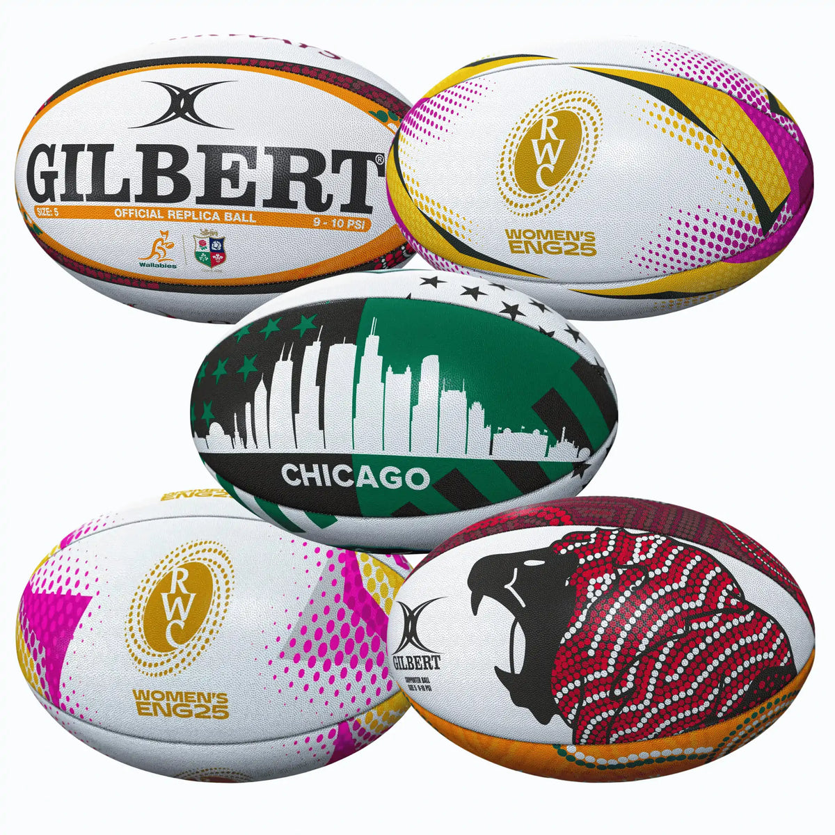 Rugby Imports 2025 Event Rugby Ball Pack - 5 for $75