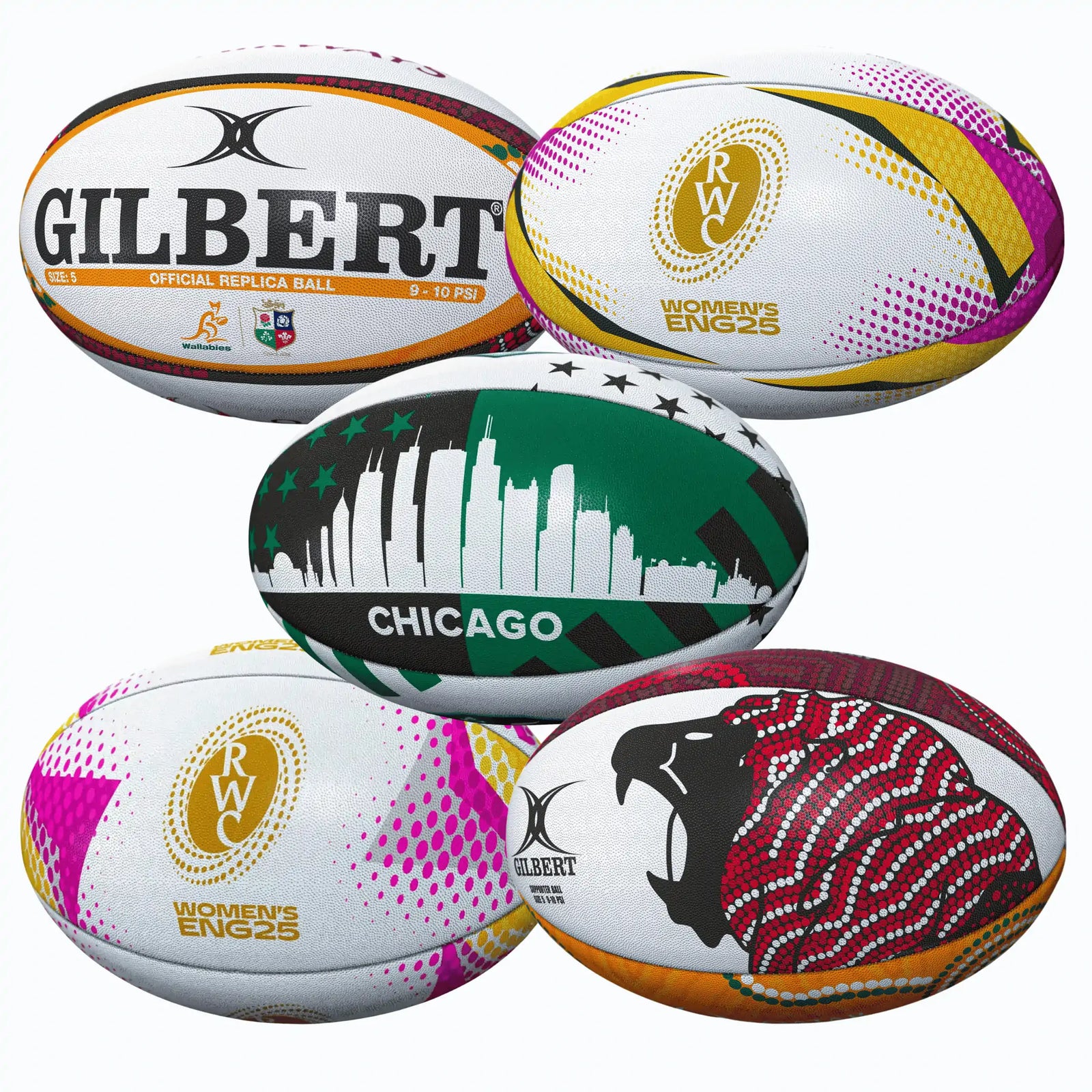 Rugby Imports 2025 Event Rugby Ball Pack - 5 for $75