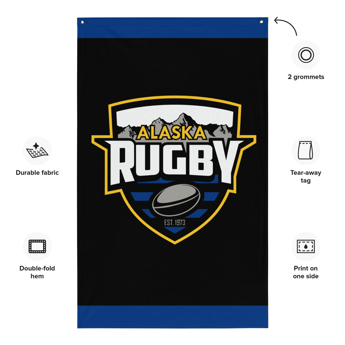Rugby Imports Alaska Rugby Wall Flag