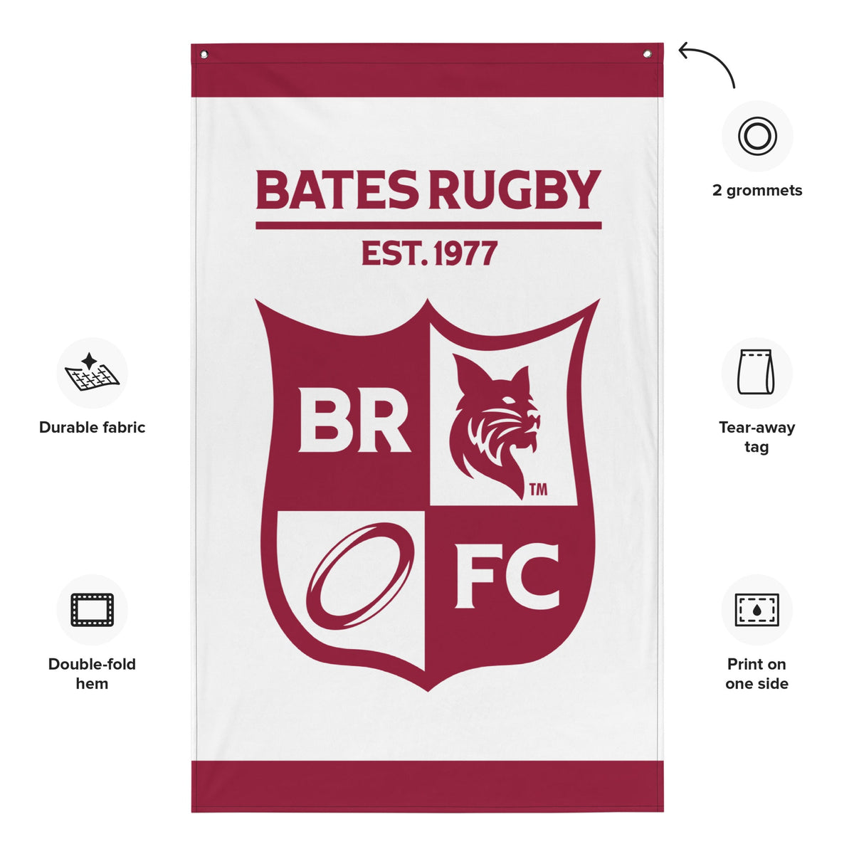 Rugby Imports Bates RFC Wall Flag