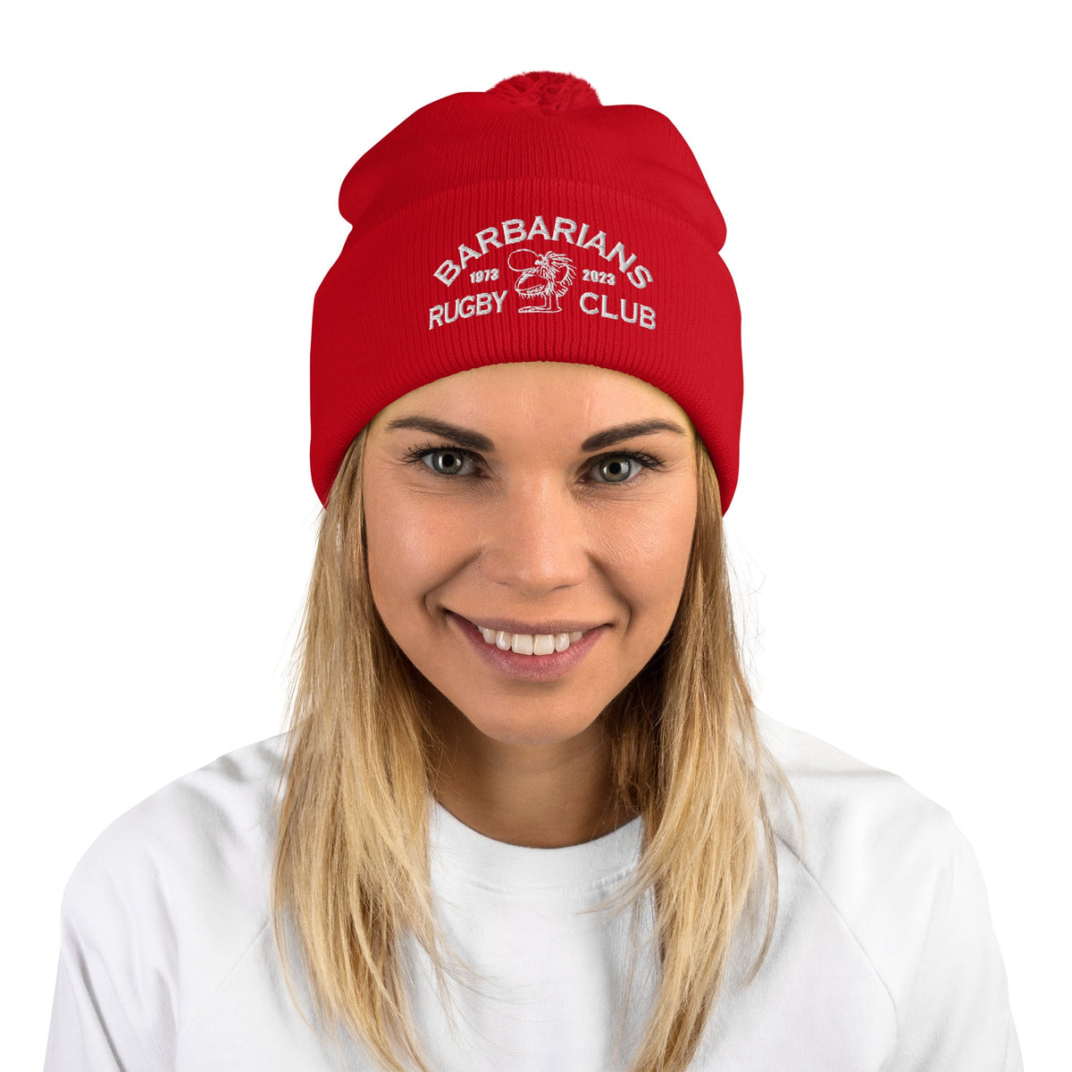 Rugby Imports Binghamton Barbarians Rugby Pom-Pom Beanie