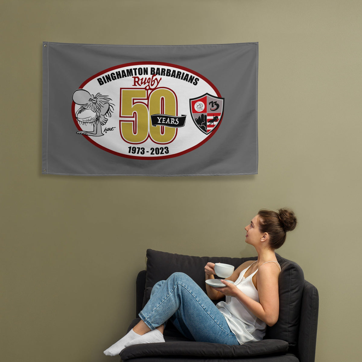 Rugby Imports Binghamton Barbarians Rugby Wall Flag
