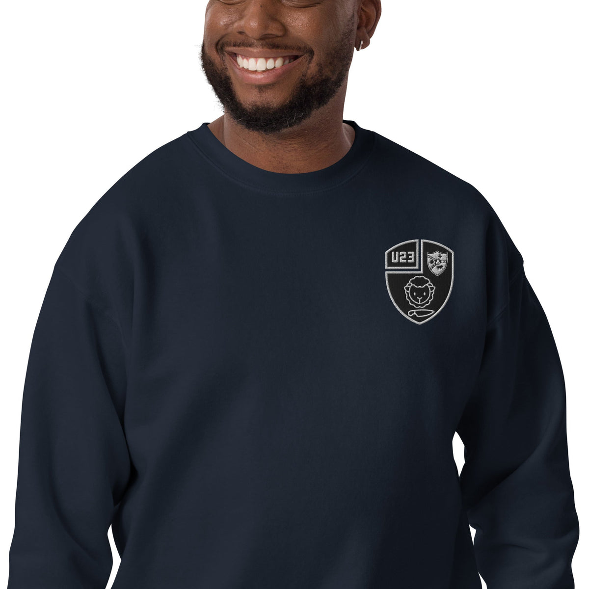 Rugby Imports Black & Blue U23 Embroidered Crewneck Sweatshirt