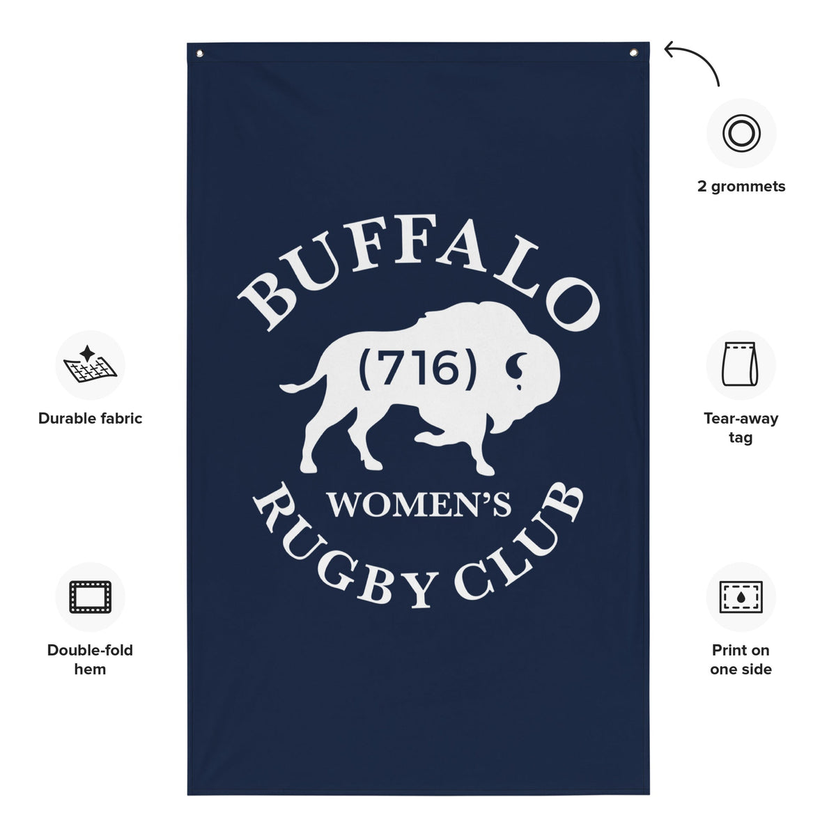Rugby Imports Buffalo WRC Wall Flag