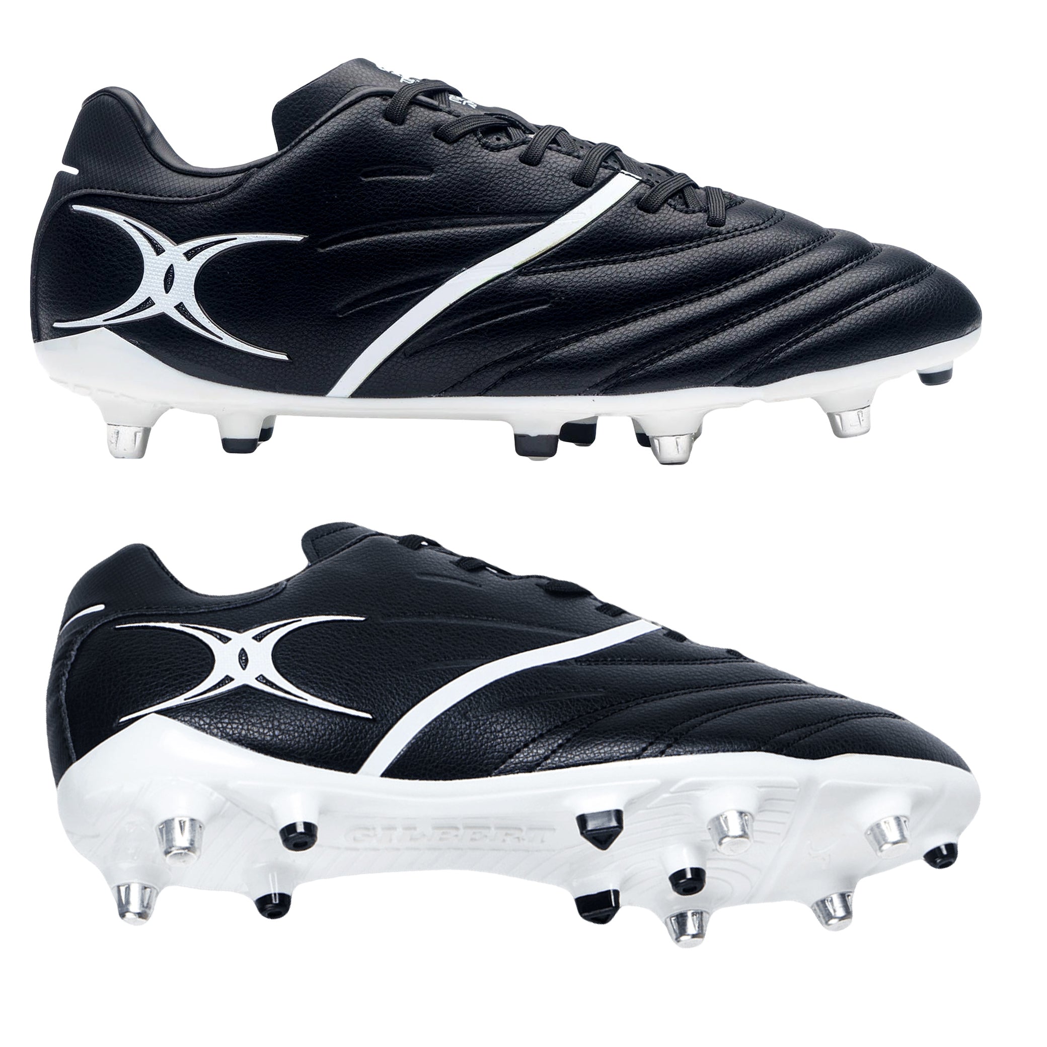 Side Step Rugny Gilbert Sidestep X20 PWR 6S Rugby Boot - Black/White - Rugby Imports