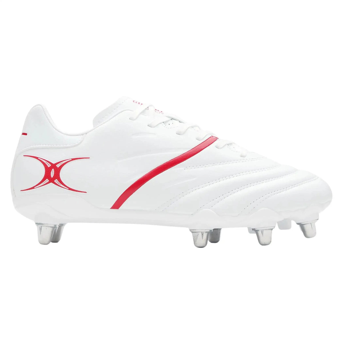 Rugby Imports Gilbert Sidestep X20 PWR 8S Rugby Boot - White/Red