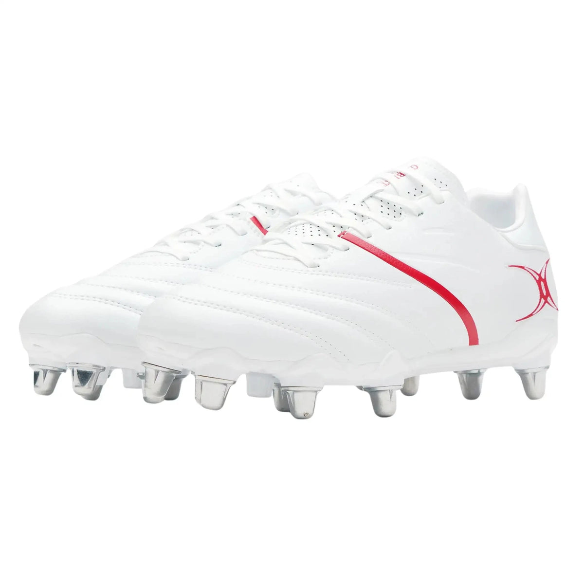 Rugby Imports Gilbert Sidestep X20 PWR 8S Rugby Boot - White/Red