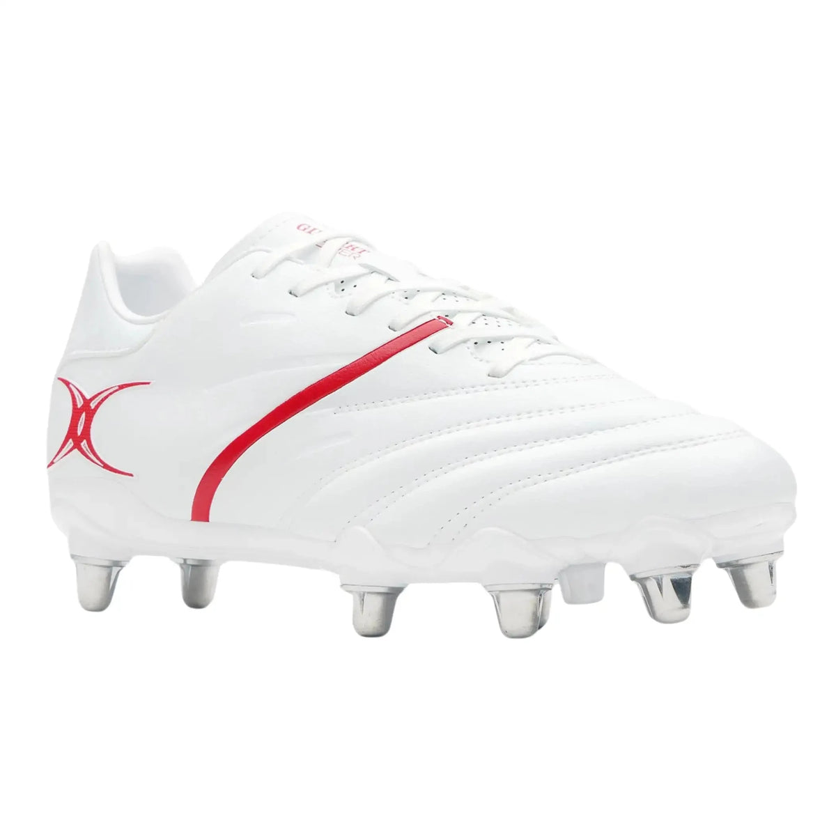 Rugby Imports Gilbert Sidestep X20 PWR 8S Rugby Boot - White/Red