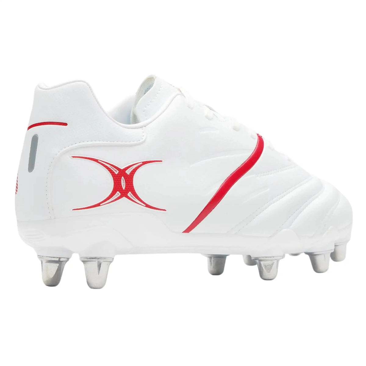 Rugby Imports Gilbert Sidestep X20 PWR 8S Rugby Boot - White/Red