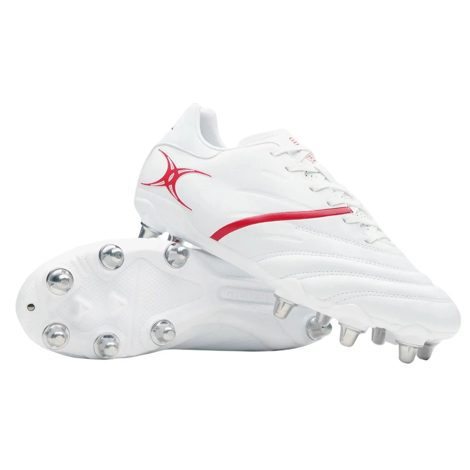 Rugby Imports Gilbert Sidestep X20 PWR 8S Rugby Boot - White/Red
