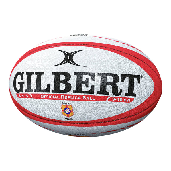 Ballon De Rugby Gilbert Supporter Tonga - Taille 5, Construction 2 Couches, Chambre Latex - Couleurs Traditionnelles - 13
