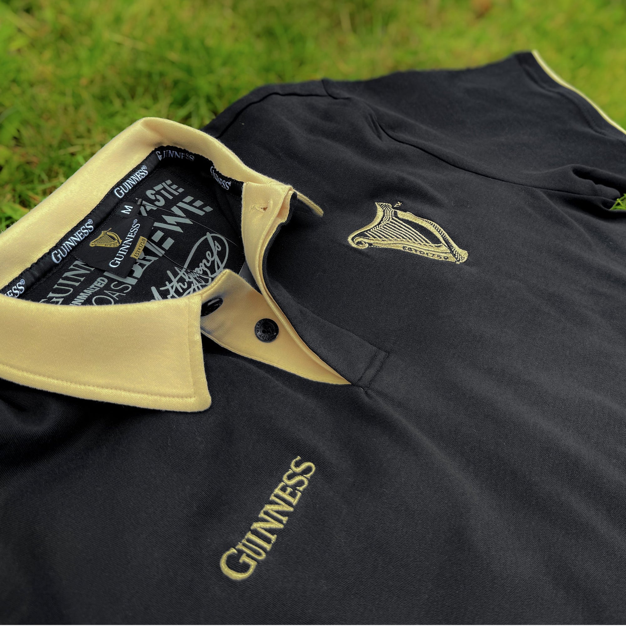 Rugby Imports Guinness Black & Cream Traditional Short Sleeve Jersey