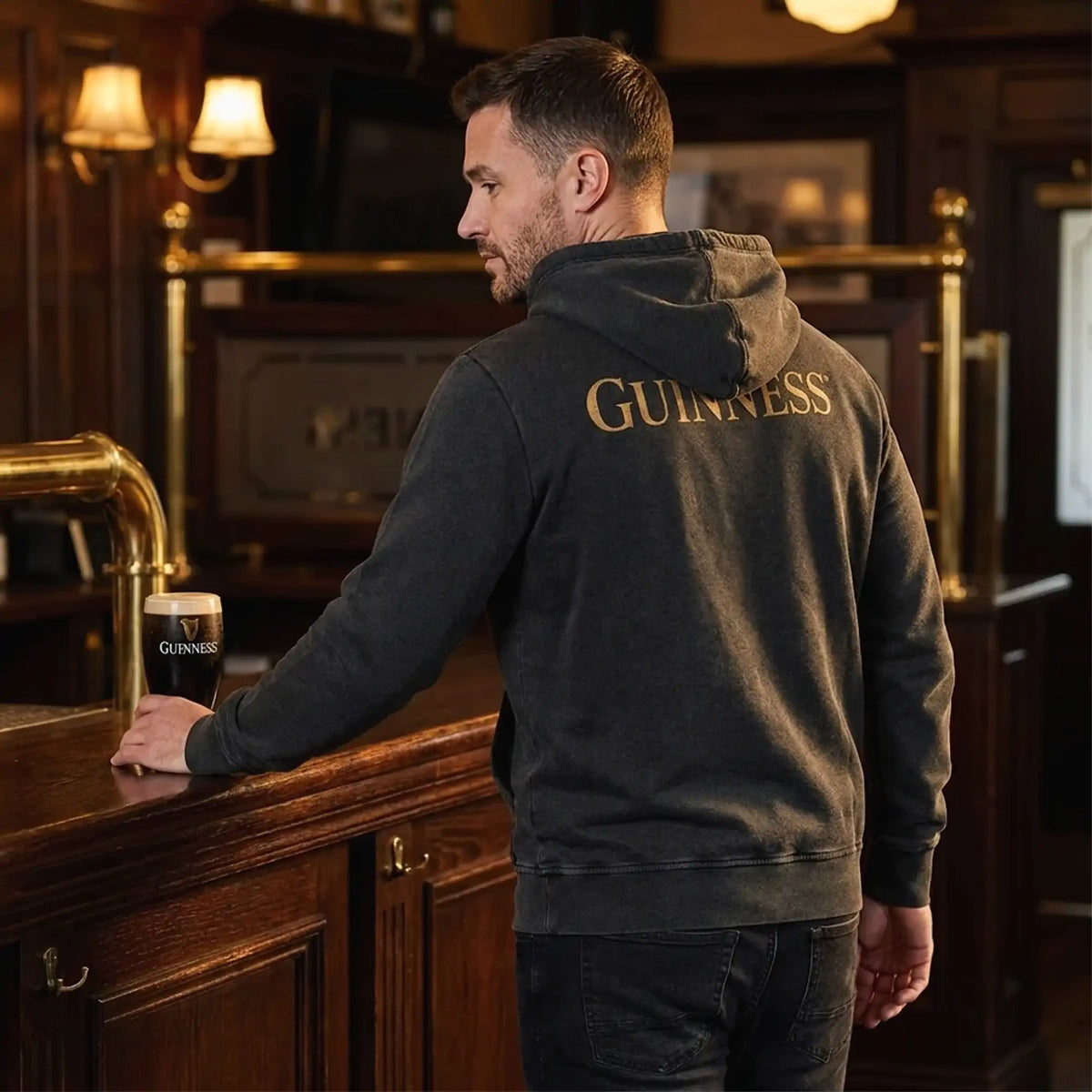 Rugby Imports Guinness Evolution of the Harp Black Hoodie