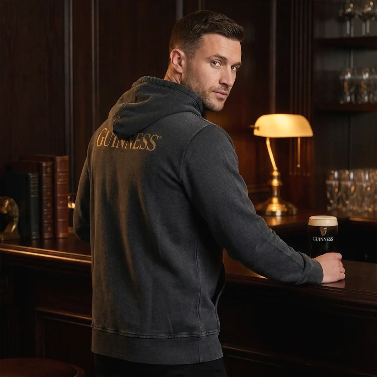 Rugby Imports Guinness Evolution of the Harp Black Hoodie