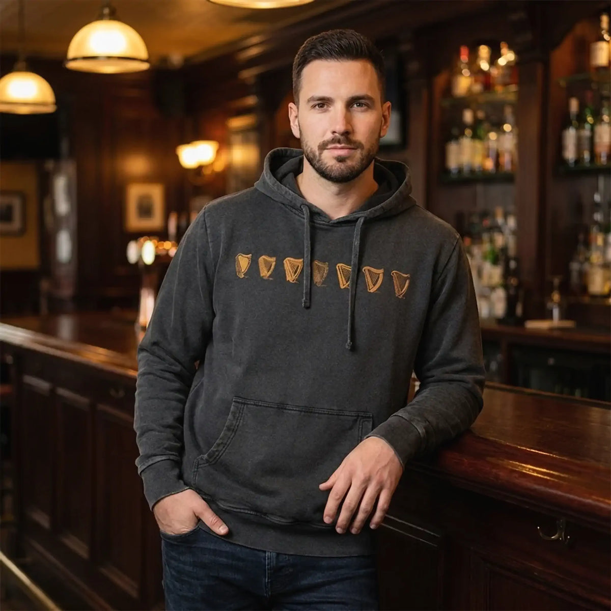 Rugby Imports Guinness Evolution of the Harp Black Hoodie