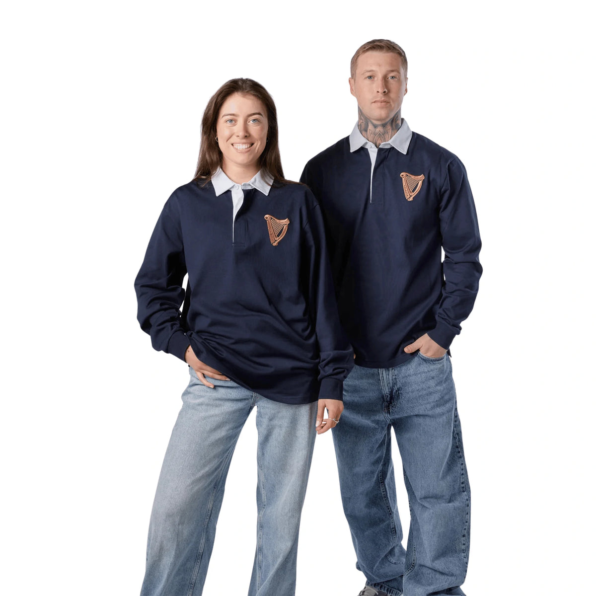 Rugby Imports Guinness Navy Long Sleeve Rugby Shirt