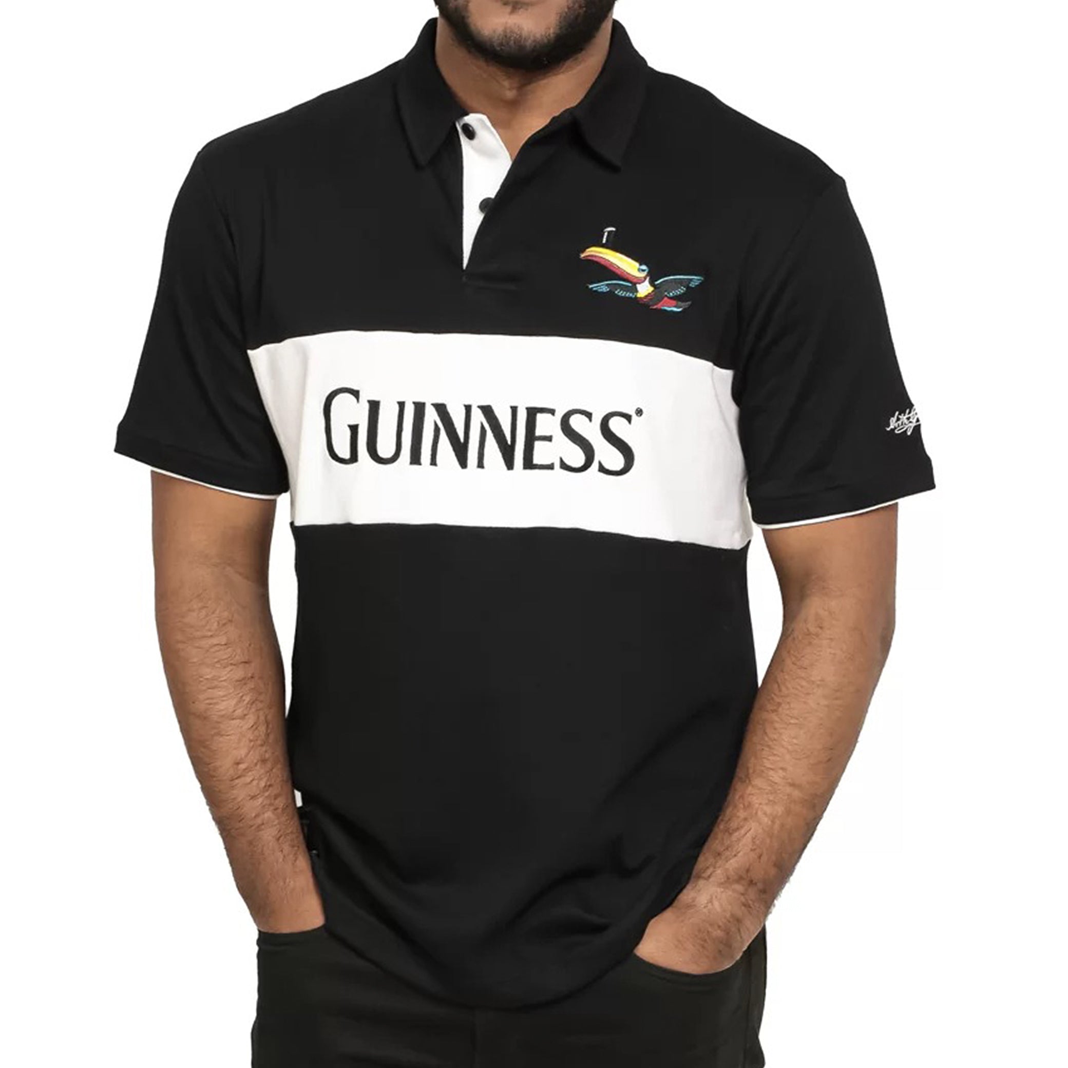 Guinness T-Shirt Uomo Nera Logo Tucano Cotone (IT 56, EU 52, INT L Guinness T-Shirt Uomo Nera Logo Tucano Cotone (IT 56, EU 52, INT L