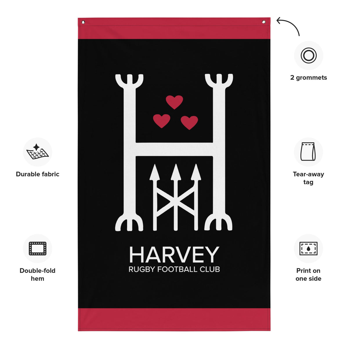 Rugby Imports Harvey RFC Wall Flag