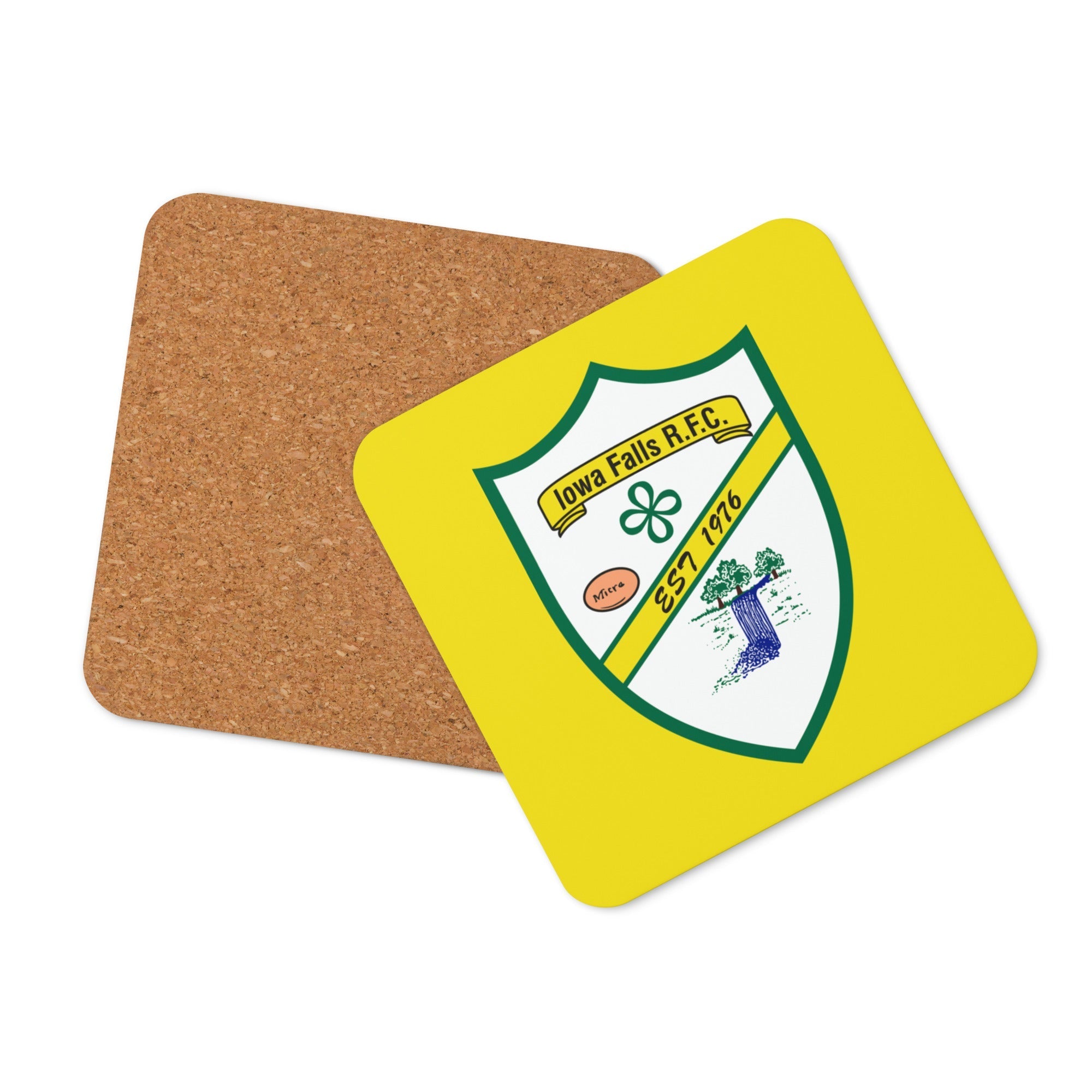 Rugby Imports Iowa Falls RFC Cork-Back Coaster