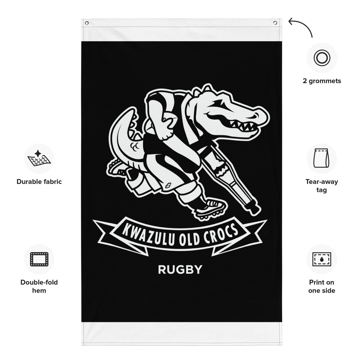 Rugby Imports KwaZulu Old Crocs Wall Flag