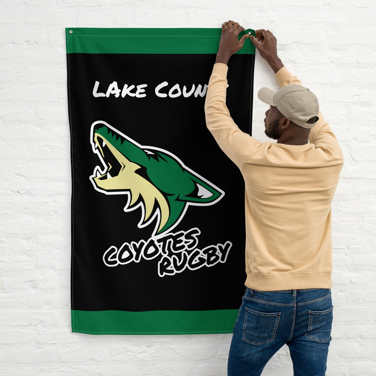 Rugby Imports Lake Co Coyotes Wall Flag