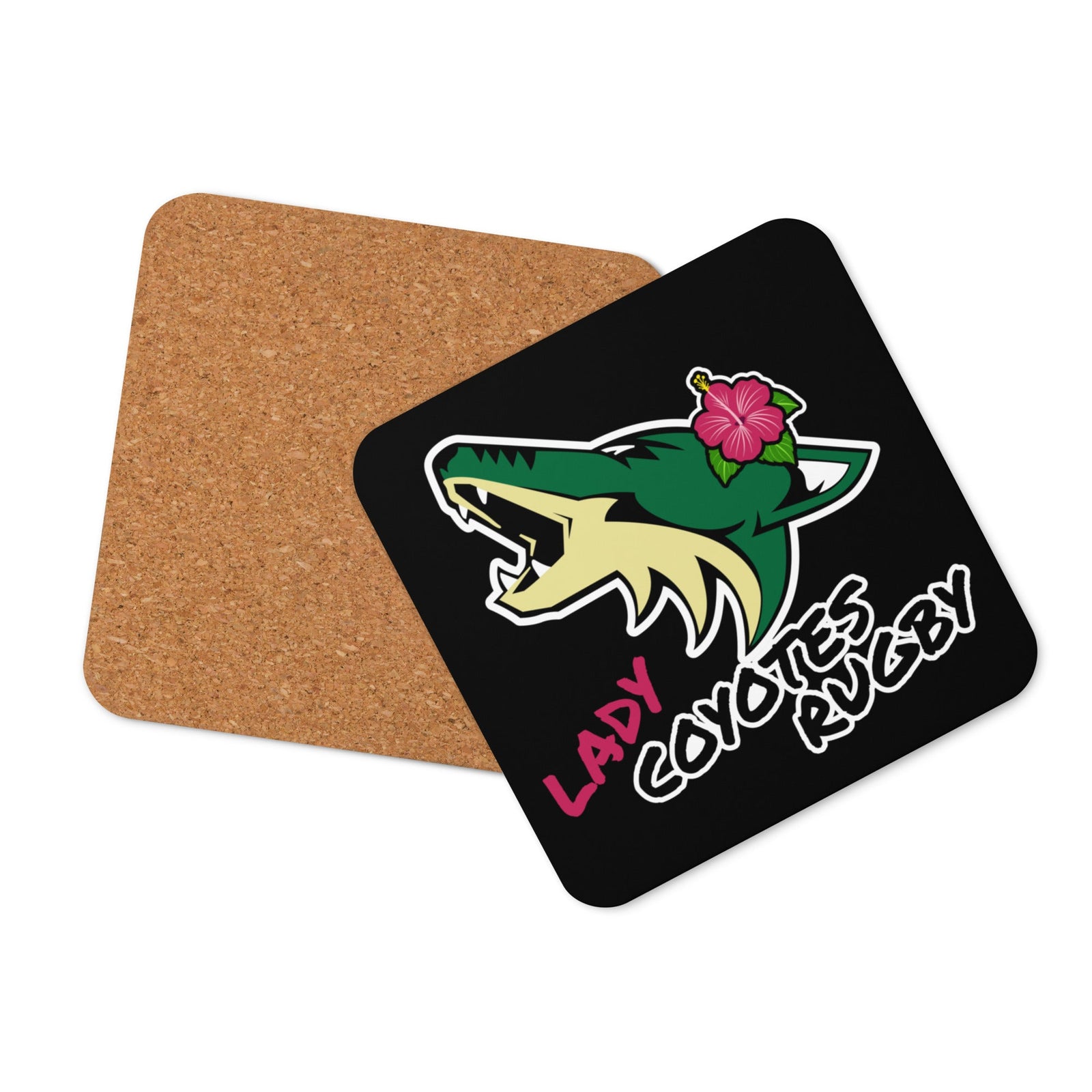 Rugby Imports Lake Co Lady Coyotes Cork-Back Coaster