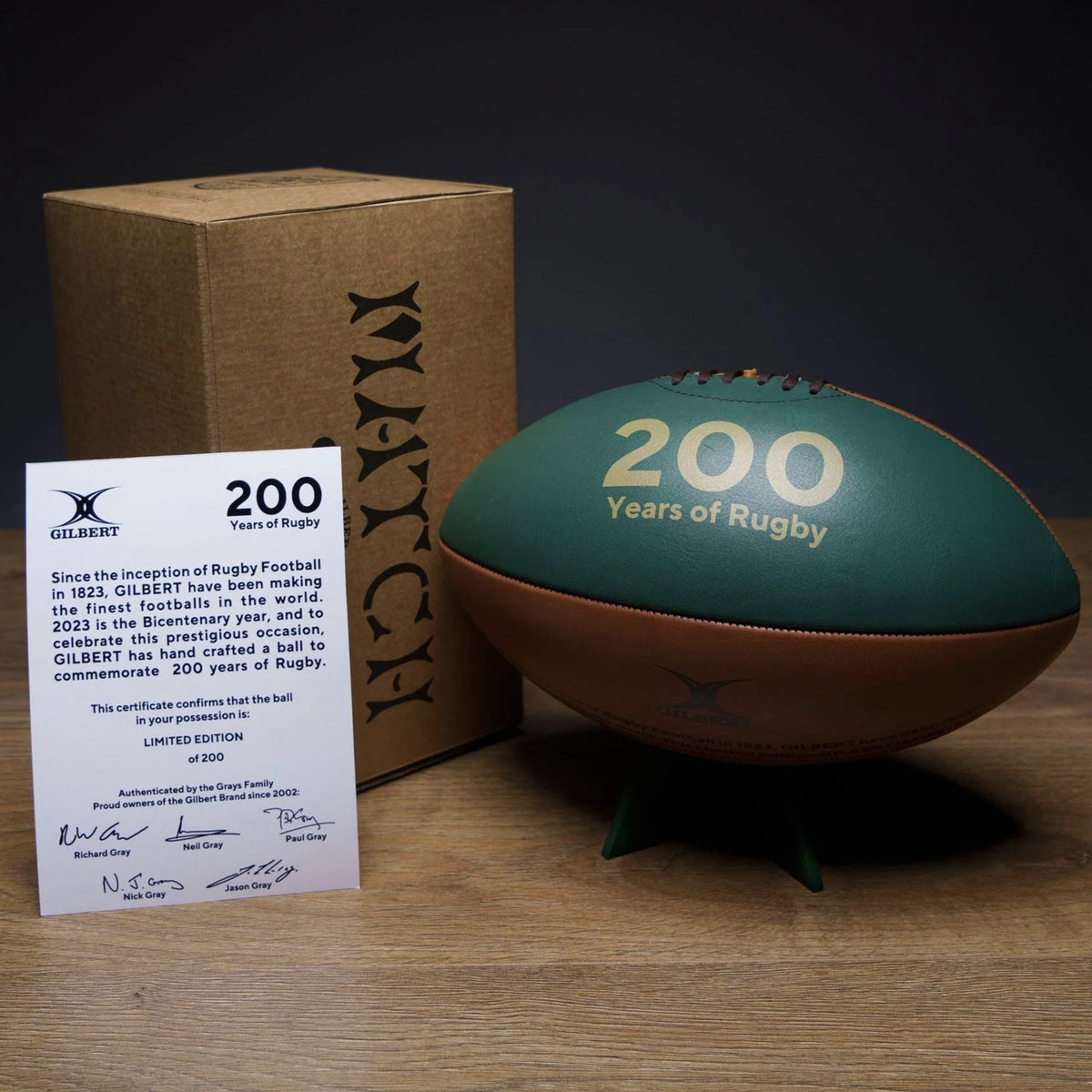 Rugby Imports Limited Edition 200 Years Leather Rugby Ball