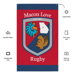 Rugby Imports Macon Love Rugby Wall Flag