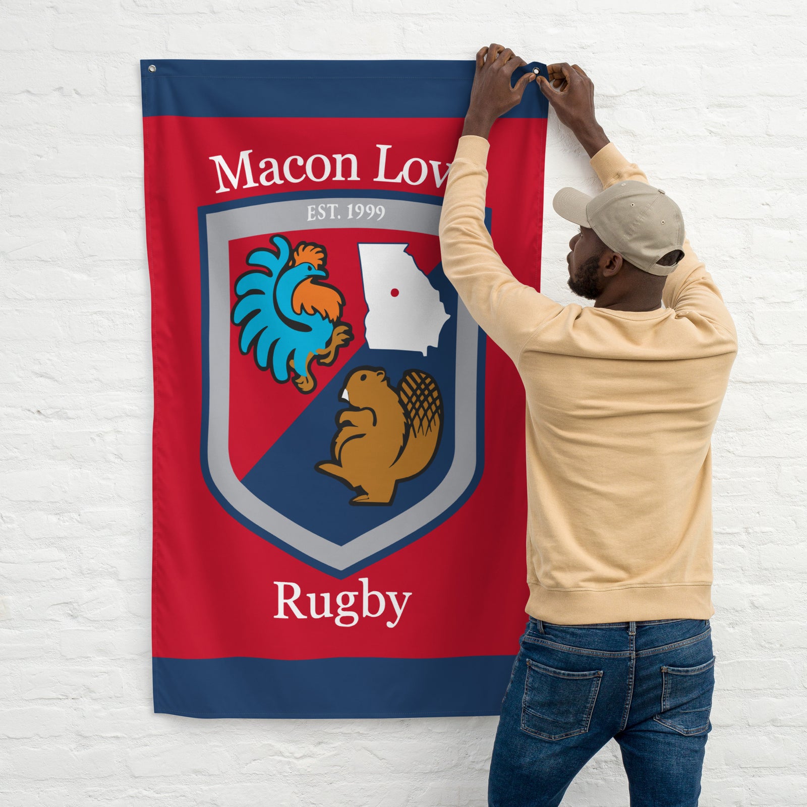 Rugby Imports Macon Love Rugby Wall Flag