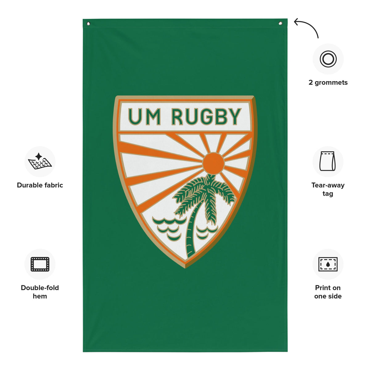 Rugby Imports Miami Hurricanes Rugby Wall Flag