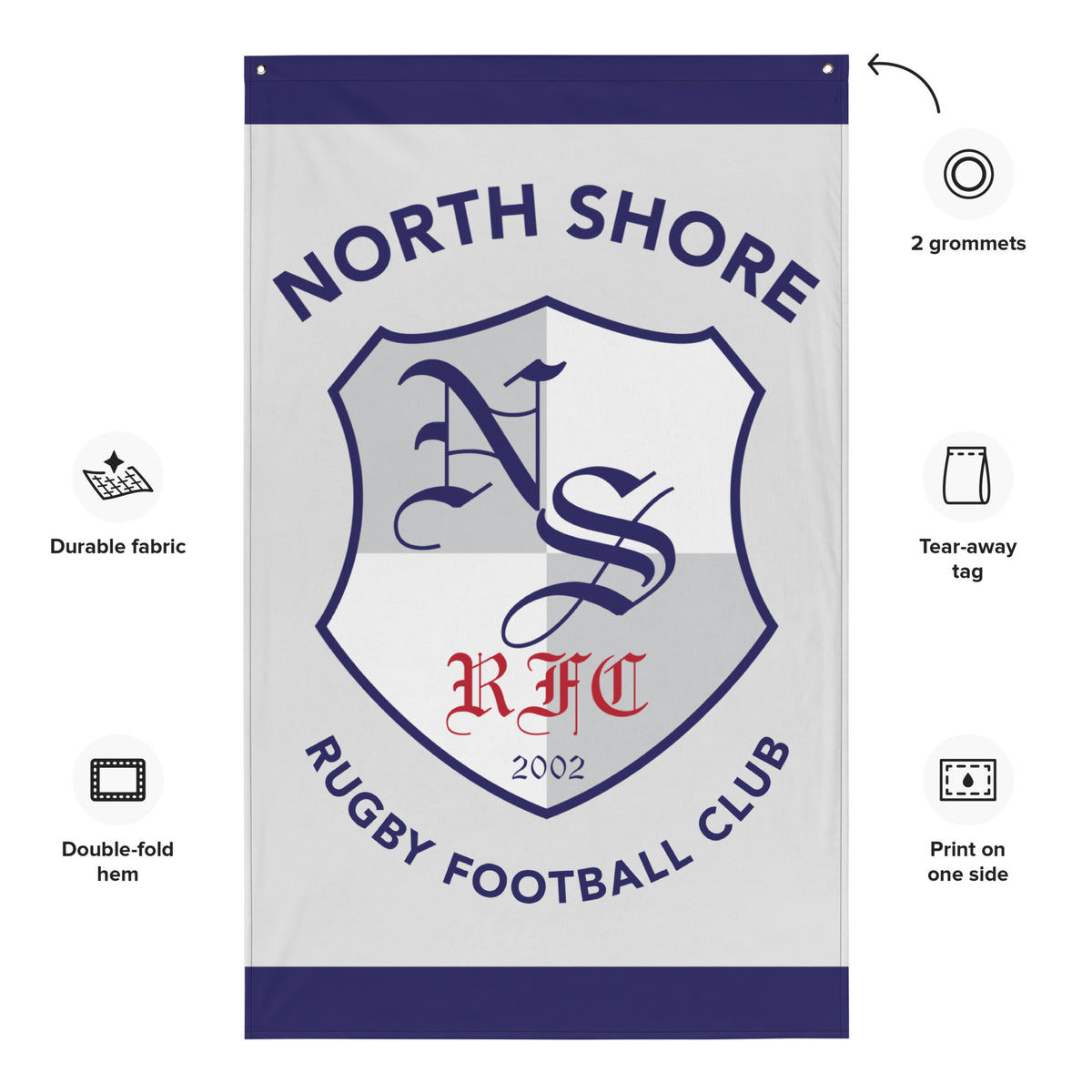 Rugby Imports North Shore RFC Wall Flag
