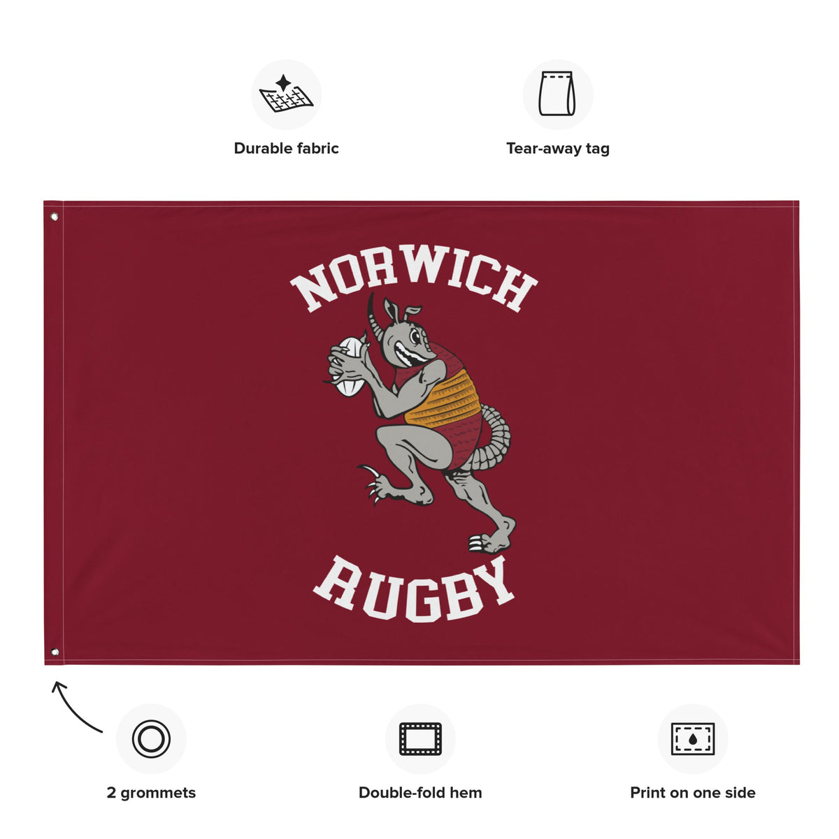Rugby Imports Norwich Rugby Wall Flag