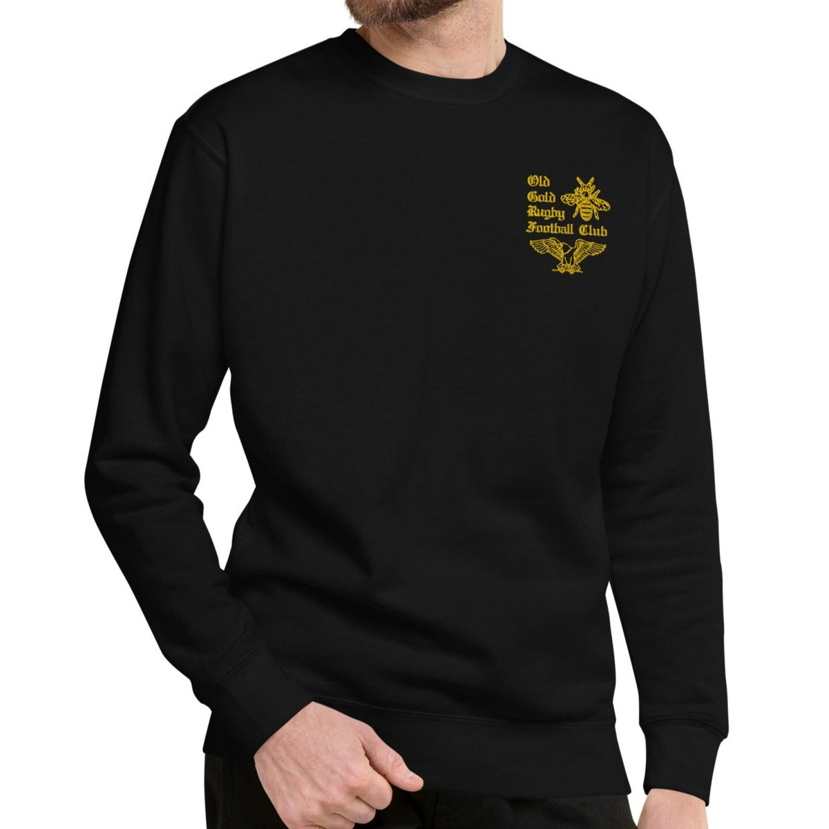Rugby Imports Old Gold RFC Embroidered Crewneck Sweatshirt