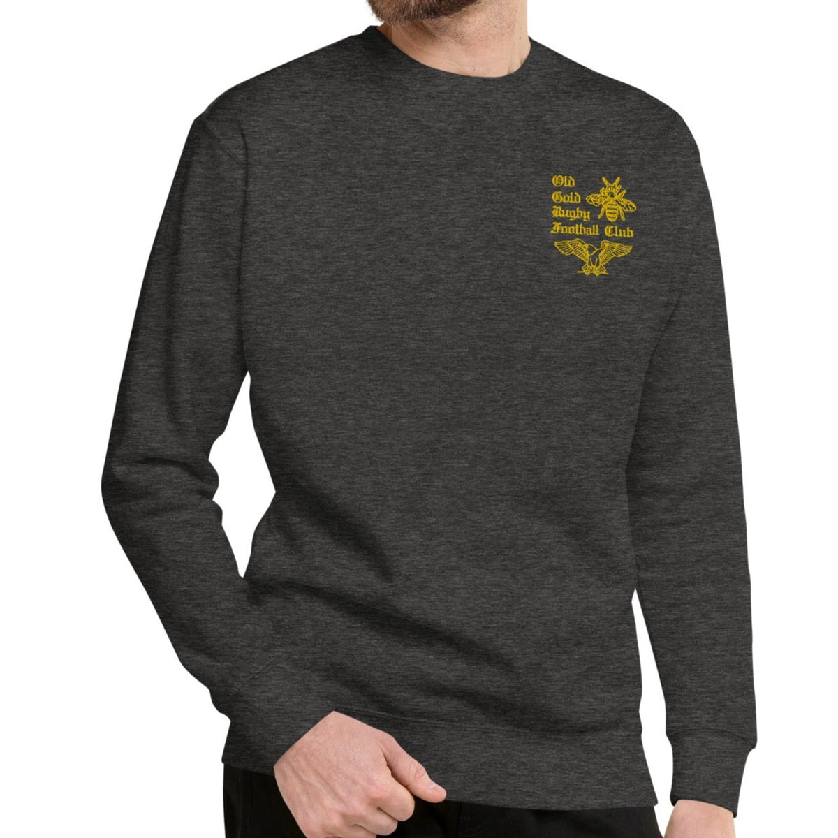 Rugby Imports Old Gold RFC Embroidered Crewneck Sweatshirt