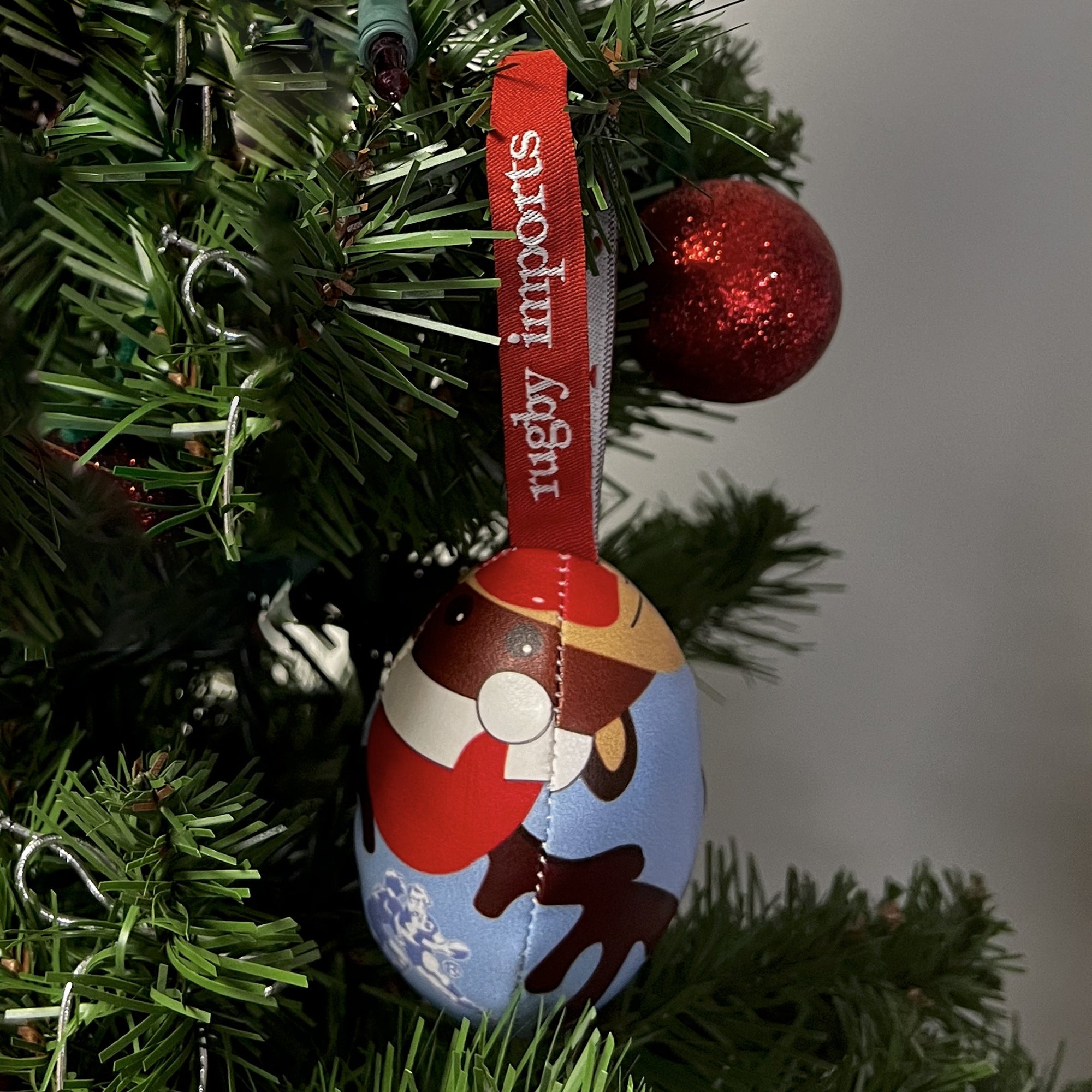 Rugby Imports Reindeer Rugby Ball Ornament