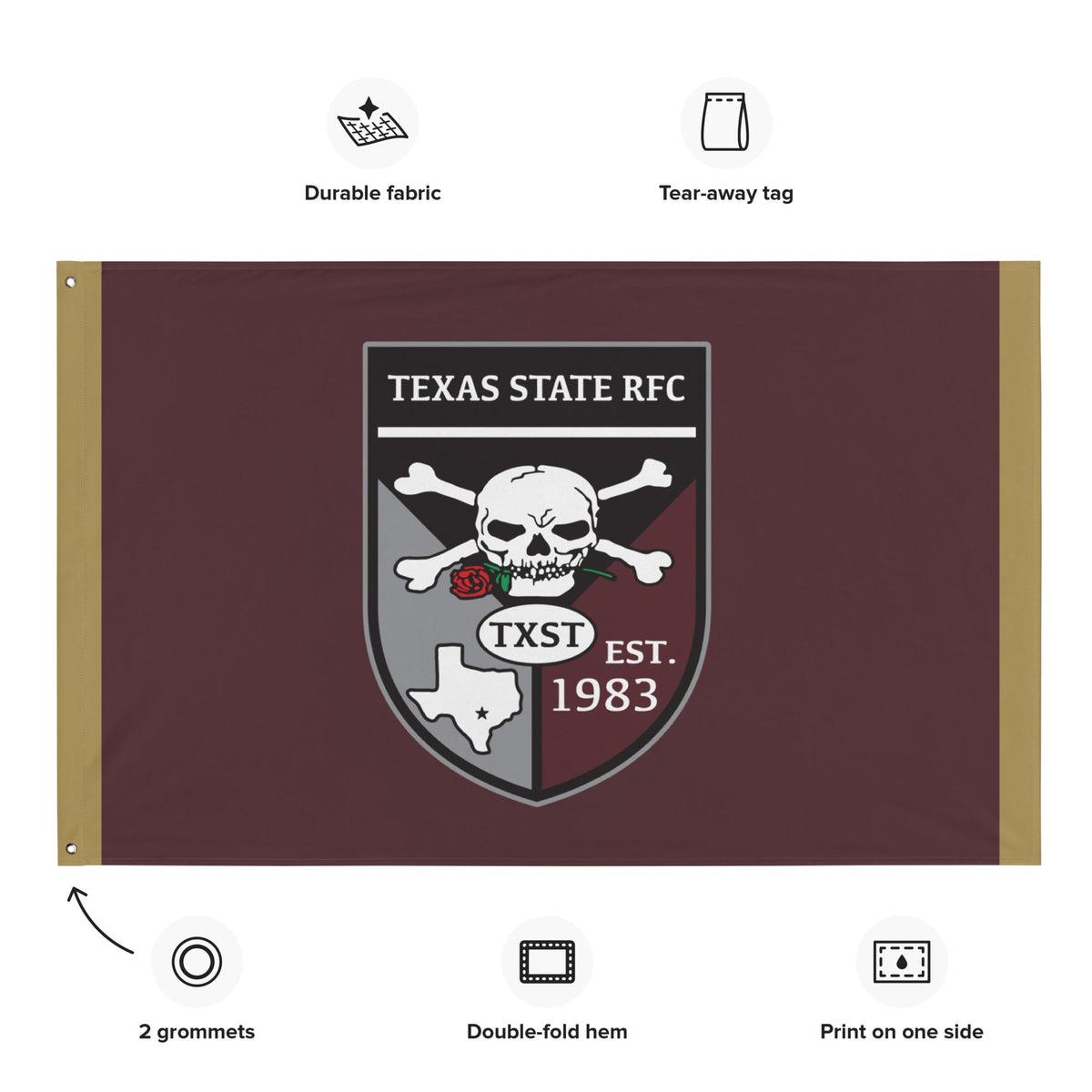 Rugby Imports Texas State Rugby Wall Flag