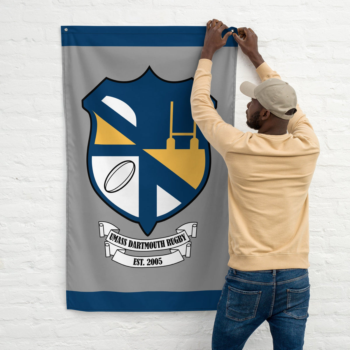 Rugby Imports UMass Dartmouth Rugby Wall Flag