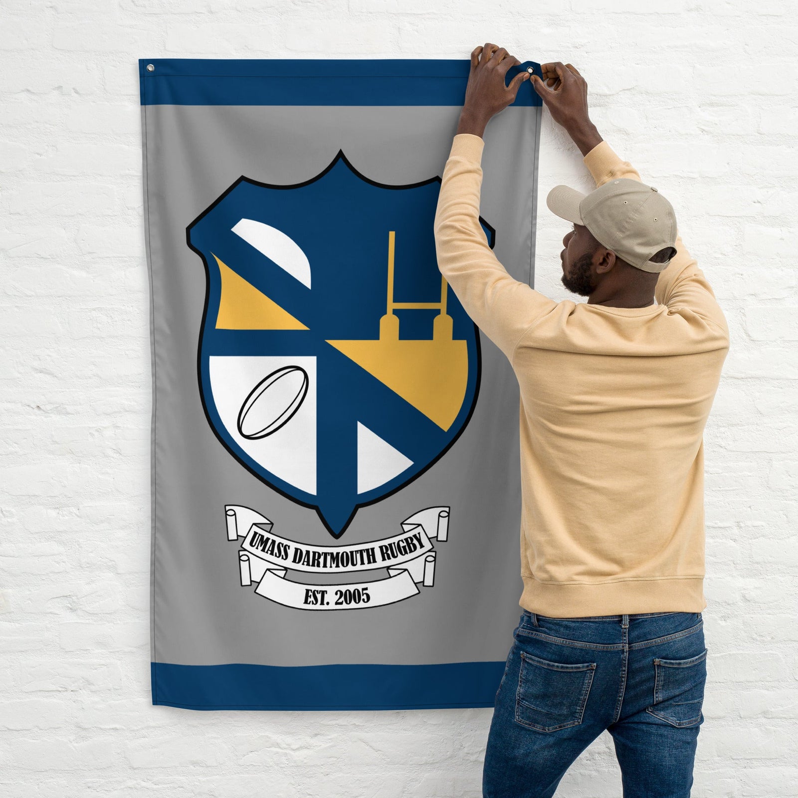 Rugby Imports UMass Dartmouth Rugby Wall Flag