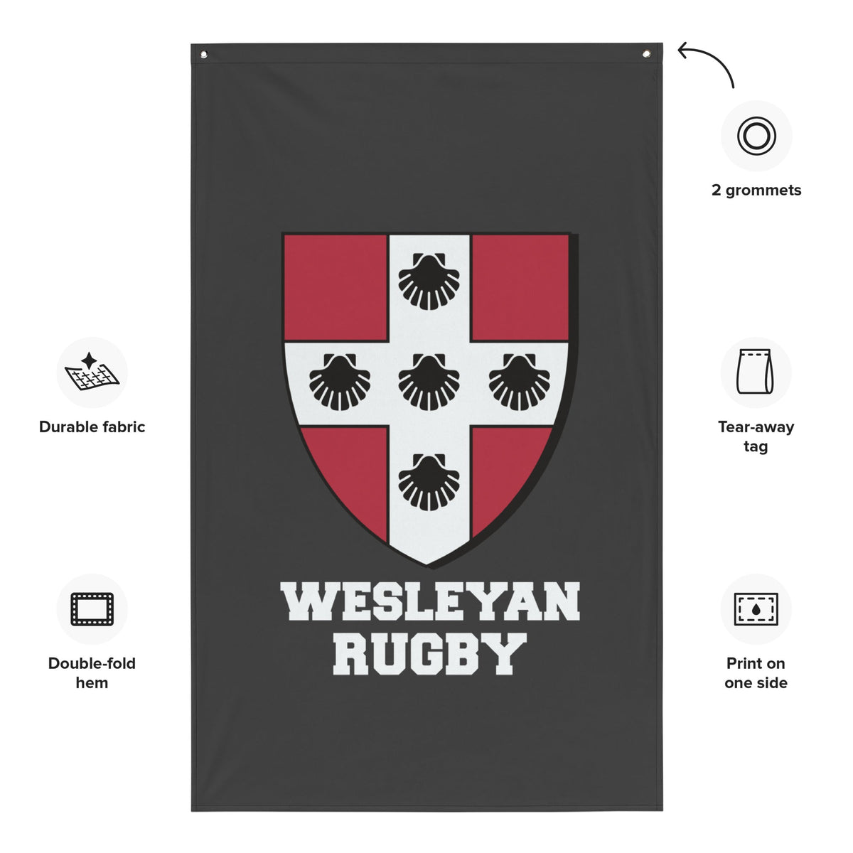 Rugby Imports Wesleyan Rugby Wall Flag