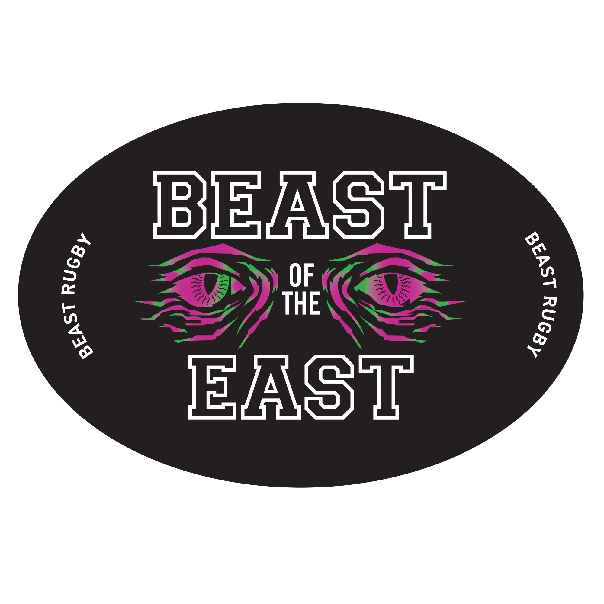 Rugby Imports Beast of the East Rugby Beast Eyes Oval Sticker