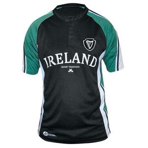 Rugby Imports Croker Ireland Black & Green Performance Rugby Jersey