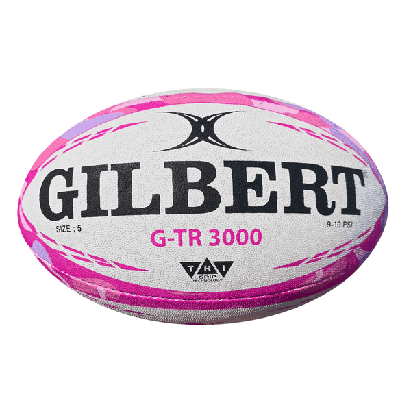 Pinkglbert Rugby Ball 8 Pack - Gilbert G-TR3000 Pink Camo Rugby Training Ball - Rugby Imports