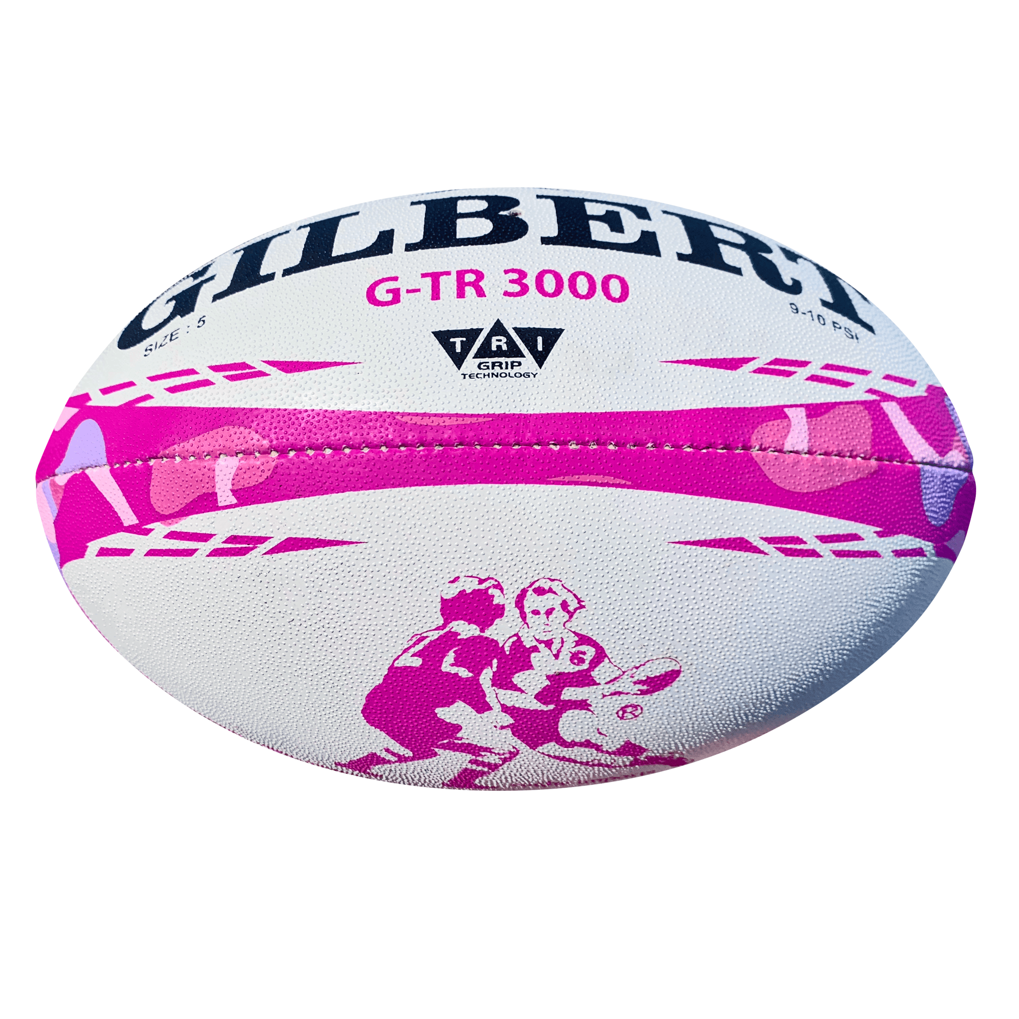 8 Pack - Gilbert G-TR3000 Pink Camo Rugby Training Ball - Rugby Imports