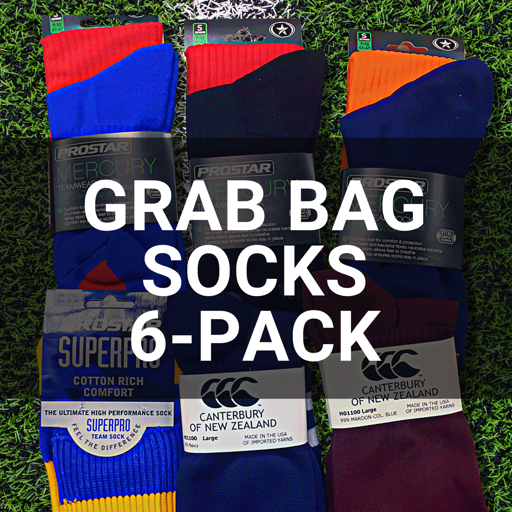 Rugby Imports Grab Bag Rugby Sock Bundle - Set of 6